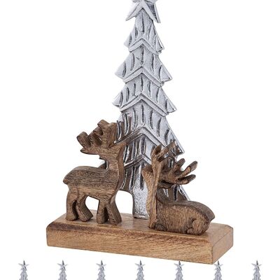 Decorative figure Christmas tree with deer 20x31cm Masterbox 8-piece Christmas decoration aluminum