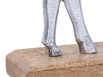 Figurine décorative lot de 2 support cerf 14/20x22/32cm figurine décorative aluminium bois de manguier 5