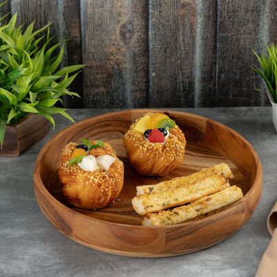 Wooden bowl decorative bowl fruit bowl wood ø30cm food-safe solid acacia