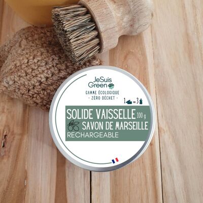 Solid Marseille dishwashing soap / Dishwashing cake / zero waste / refillable