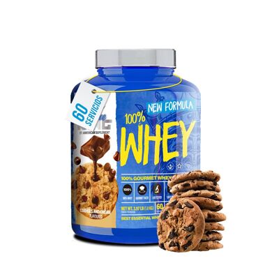 AS Supplément américain | 100 % protéines de lactosérum | Roi bleu | 1,8 kg | Biscuits | Protéine de lactosérum | Aidez à augmenter votre masse musculaire | Contient de la créatine, de la L-Glutamine et des BCAA
