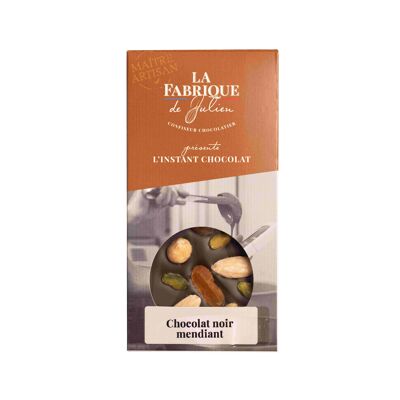 Tablette artisanale chocolat noir mendiant - 110 g - La Fabrique de Julien