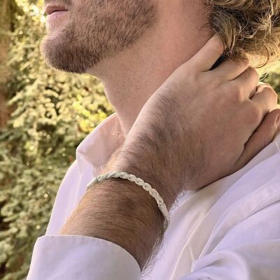 BRACELET TRESSE HOMME ET FEMME EN ARGENT 925