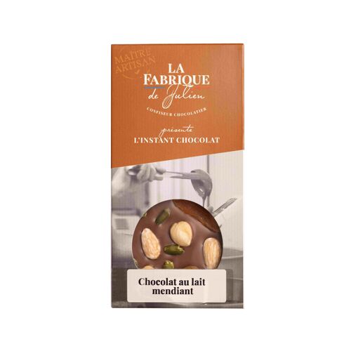 Tablette artisanale chocolat au lait mendiant - 110 g - La Fabrique de Julien