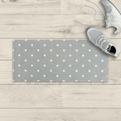 washable doormat; dots white grey
