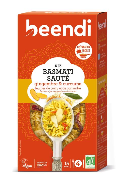 beendi Riz basmati sauté au gingembre et curcuma 250g