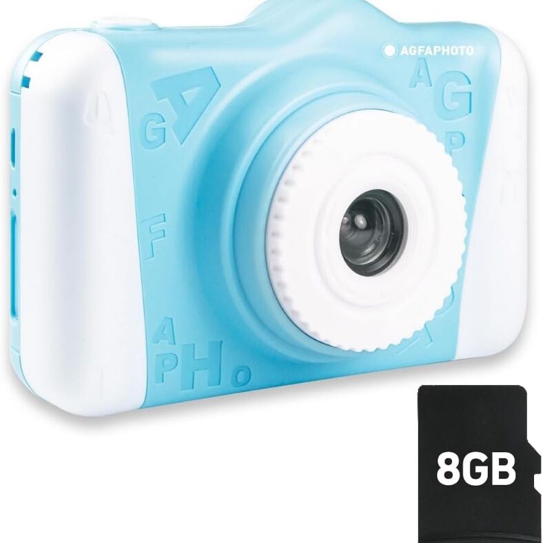 AGFA PHOTO Pack Realikids Instant Cam + 3 rouleaux Papier Thermique ATP3WH  supplementaires - Appareil Photo Instantane Enfant, Ecran LCD 2,4',  Batterie Lithium, Miroir Selfie et filtre photo - Bleu - Appareil