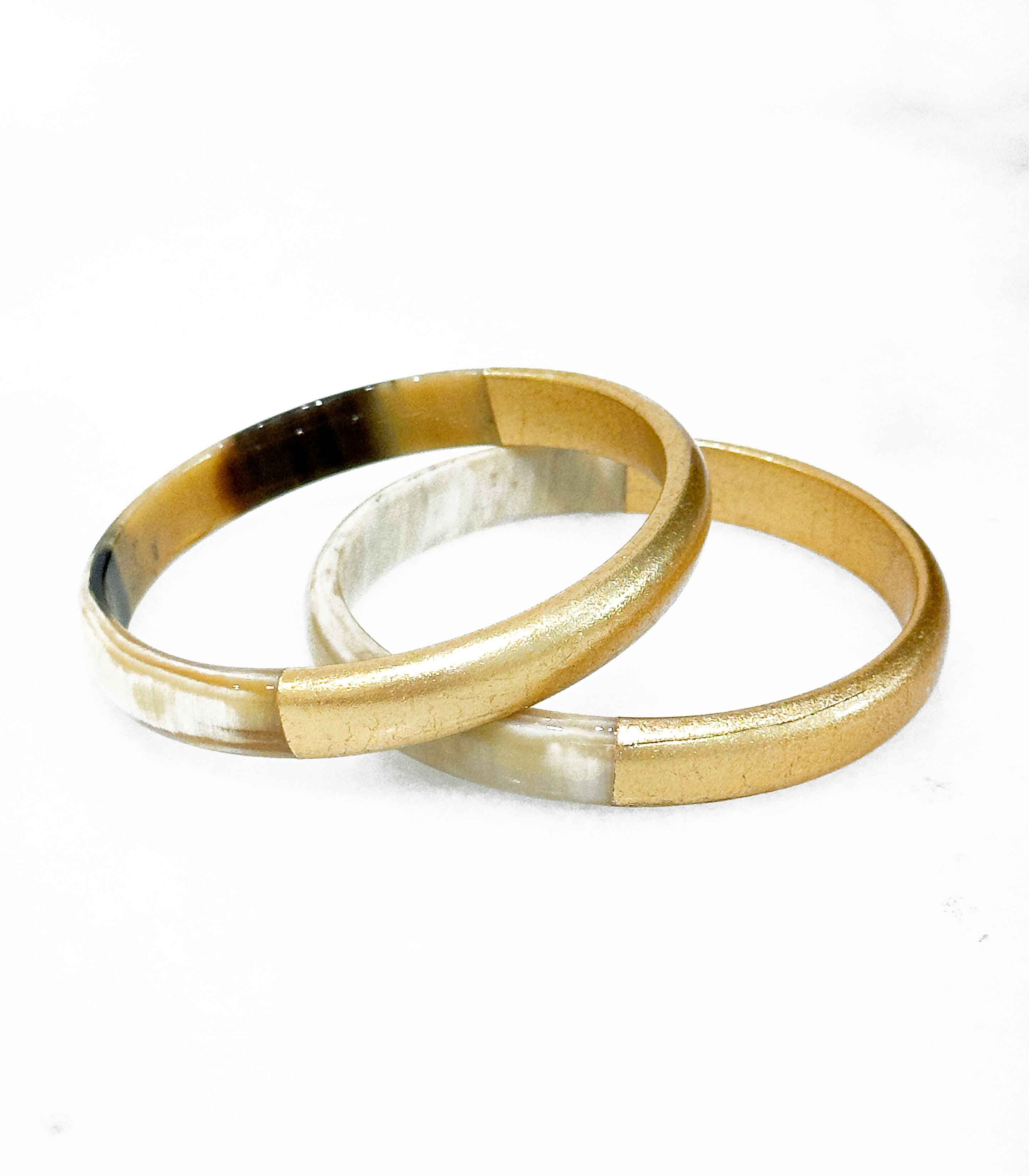 Blattgoldarmband aus echtem Horn – 1,2 cm