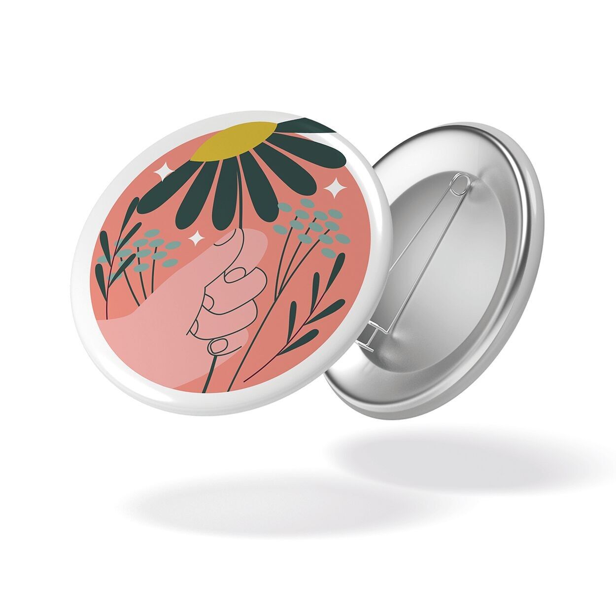 Nel giardino - Distintivo a mano floreale n. 105