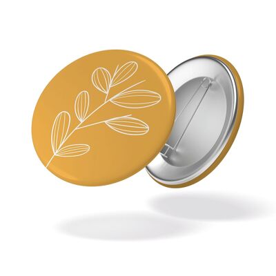 Fleur fond jaune - Badge #116