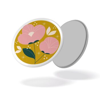 Au jardin - Pivoines fond jaune - Magnet #102 1