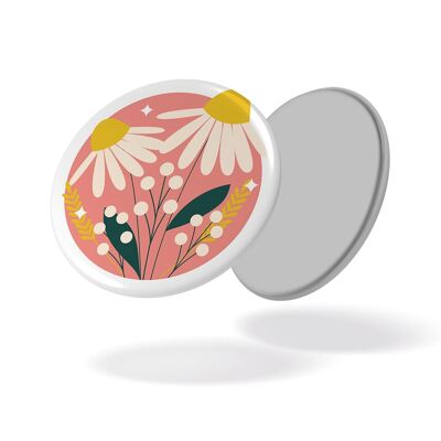 Nel giardino - Margherite sfondo rosa - Magnete #107