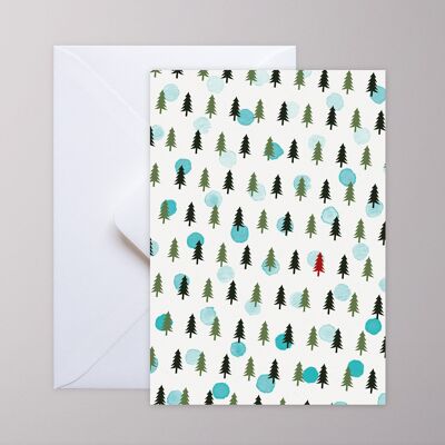 Greeting card - fir trees