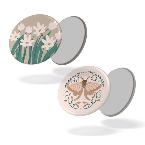 Boho butterfly - Pâquerette + papillon - Lot de 2 magnets #130