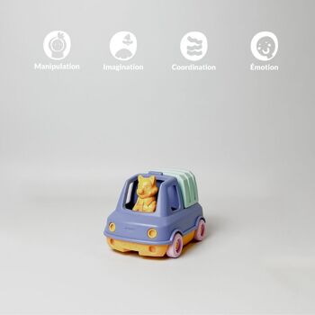 Jouet véhicule, Camion Poubelle avec figurine, Made in France en plastique recyclé, Cadeau 1-5 ans, Pâques, Bleu 3