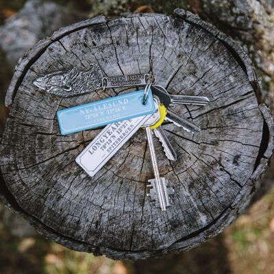 Rechteckiger Emaille-Schlüsselanhänger 8x2 cm | Spitzbergen