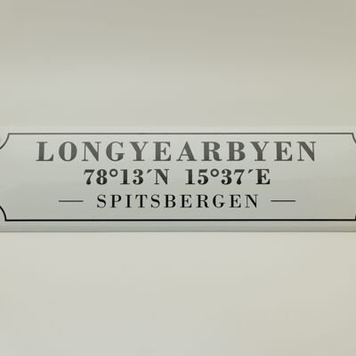 Rectangle enamel sign 30x8 cm | Svalbard
