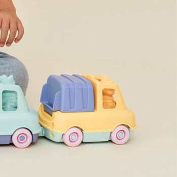 Jouet véhicule, Camion Poubelle avec figurine, Made in France en plastique recyclé, Cadeau 1-5 ans, Pâques, Jaune 10