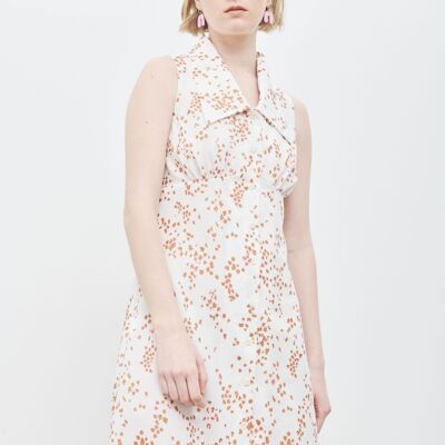 White Tinsel Dress Copper Print