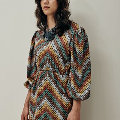 Lanvin Winter Dress - Multicolor Herringbone
