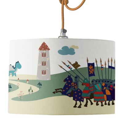 Lampenschirm „Ritter im Drachenschloss“.