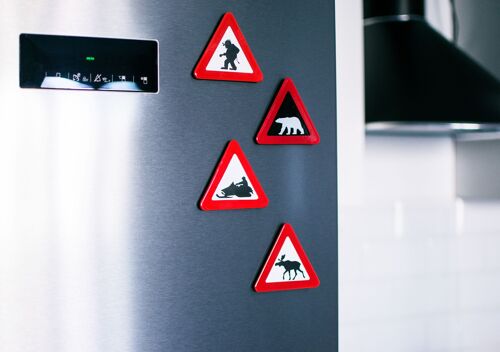 Triangle frigde enamel magnet 8x8x8 cm | SVALBARD
