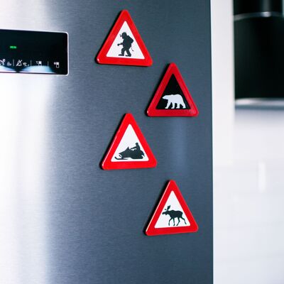 Dreieckiger Kühlschrank-Emaille-Magnet 8x8x8 cm | Spitzbergen