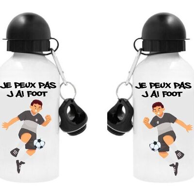 Gourde Aluminium 500 ml Enfant " Je peux pas, j'ai foot"