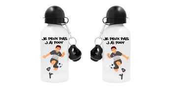 Gourde Aluminium 500 ml Enfant " Je peux pas, j'ai foot" 1