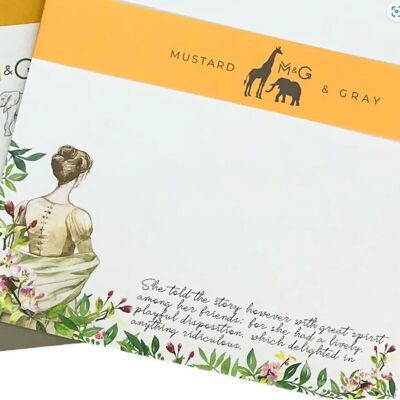 Compendio de papel para escribir con citas de Jane Austen