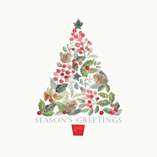 Merry Greetings white Napkin 33x33