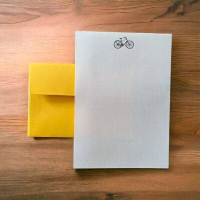 Compendio de papel para escribir en bicicleta