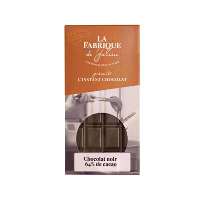Handgefertigte Tafel dunkler Schokolade 64 % – 90 g – La Fabrique de Julien