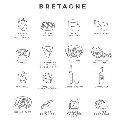 Produits & Spécialités Bretagne - 50x70 cm 