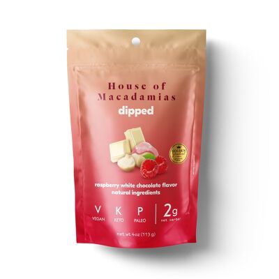 In Macadamia getauchte Nüsse, weiße Schokoladen-Himbeere, 6 x 113 g