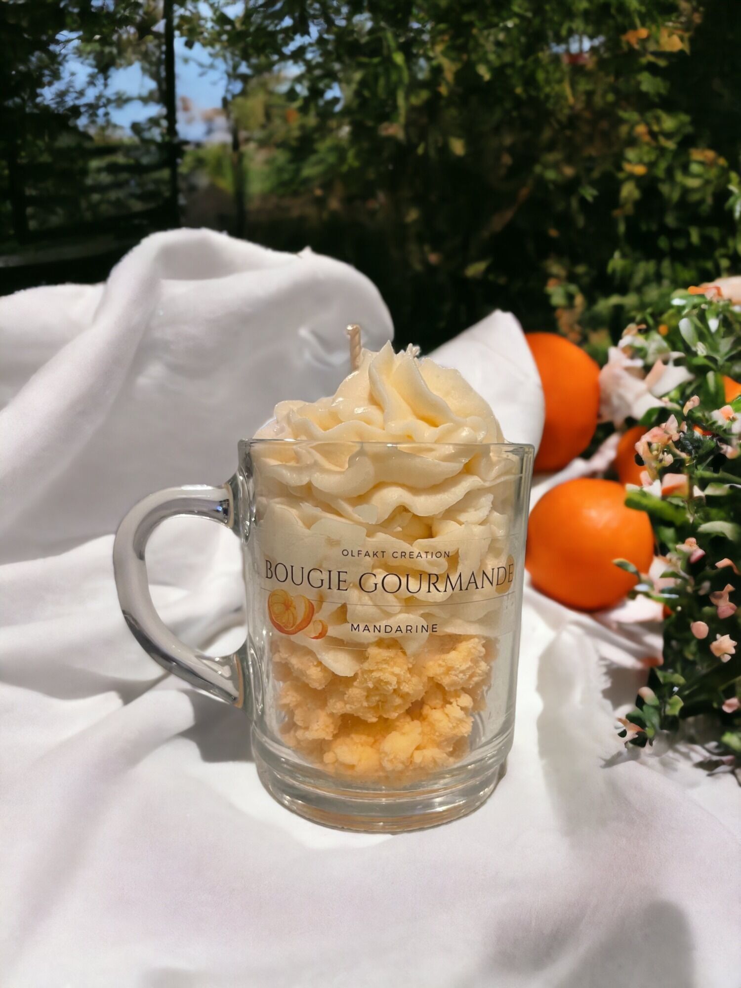 Gourmet tangerine scented candle