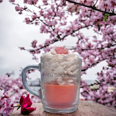 Vela gourmet perfumada con flor de sakura