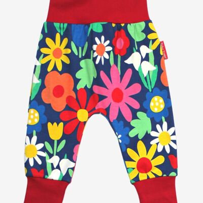 “Pantalones de yoga” de algodón orgánico con un llamativo estampado floral