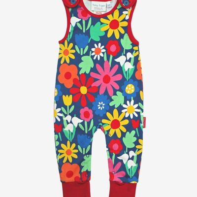 Organic cotton romper with a striking floral pattern