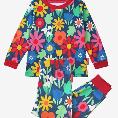 Schlafanzug aus Bio Baumwolle mit auffälligem Blumenmuster