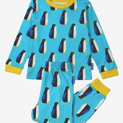 Pajamas made of organic cotton with a penguin print