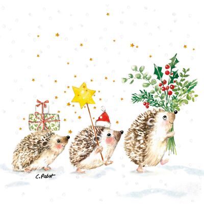 Christmas Hedgehogs Napkin 33x33