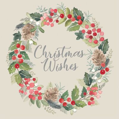 Merry Wreath Napkin 33x33