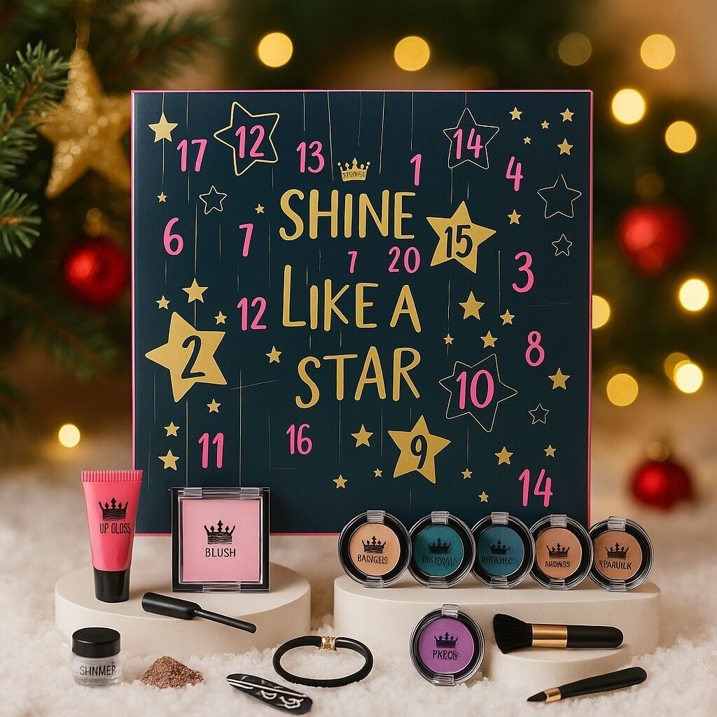 Calendario dell'avvento trucco e accessori “Shine Like a Star”.