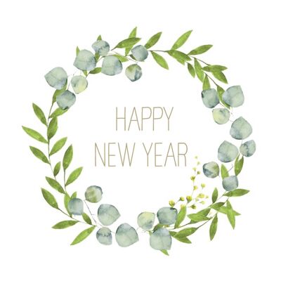 Happy New Year Wreath Napkin 33x33