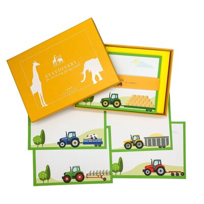 Juego de tarjetas de notas Bramble Hill Farm Tractors