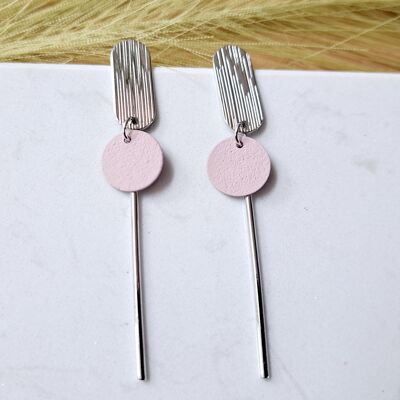 pendientes - Sol - plata - rosa