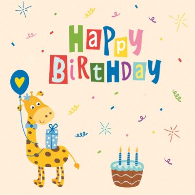 Tovagliolo compleanno giraffa 33x33