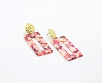 Boucles d'oreilles Mia / Pop rose / Acétate de cellulose / Acier inoxydable 4