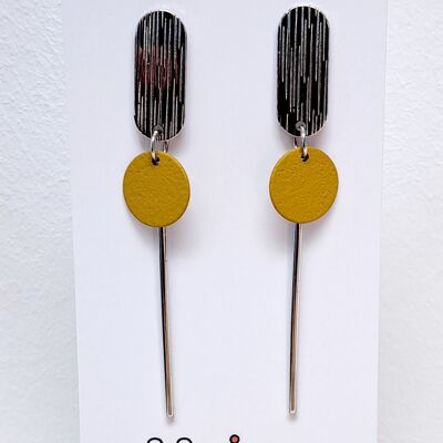 earrings - Sol - silver - curry
